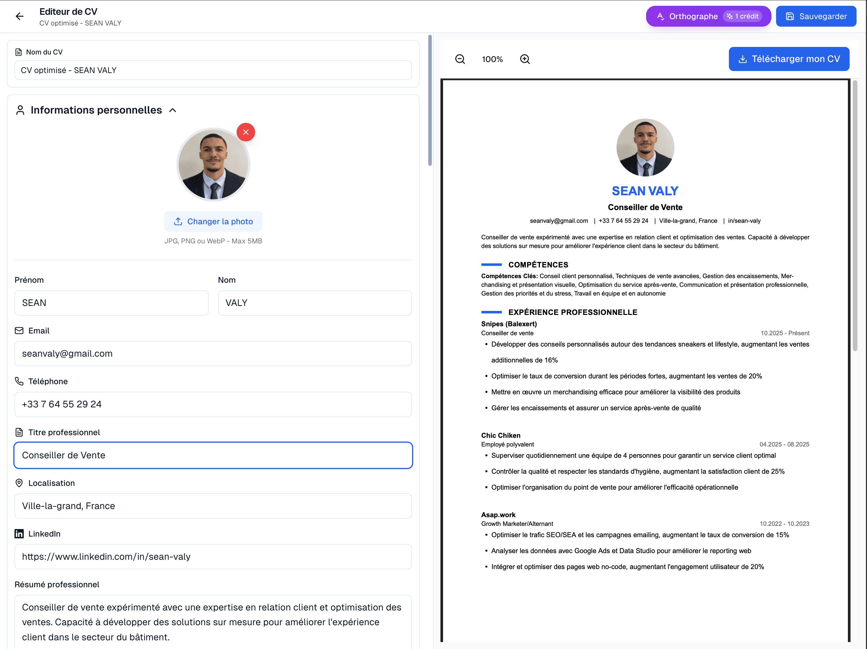 Optimiser mon CV avec l'IA - Analyse CV ATS et optimisation avec intelligence artificielle